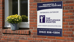 painter coroplast sign on exterior of building